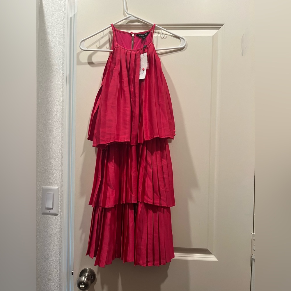 Pleated Pink Layered Dress